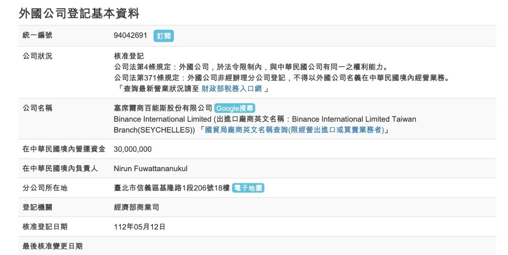 数字货币交易所币安台湾注册新公司 台湾办公室首次曝光