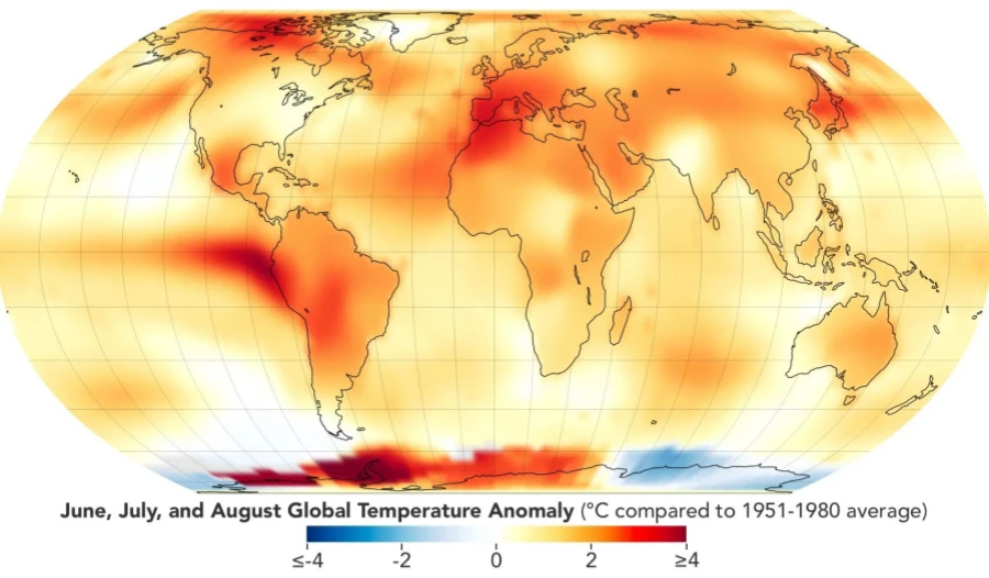 NASA确认2023年夏季是地球有记录以来最热的夏季
