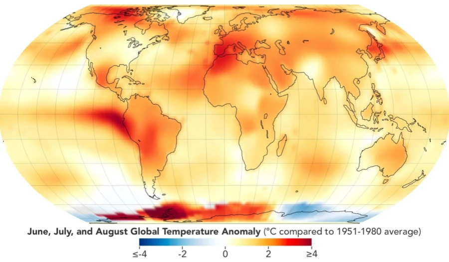 NASA確認2023年夏季是地球有記錄以來最熱的夏季