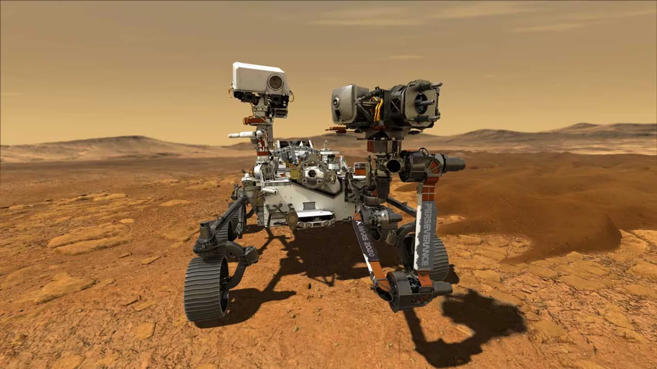 NASA毅力号火星车捕获了充满灰尘的火星旋风
