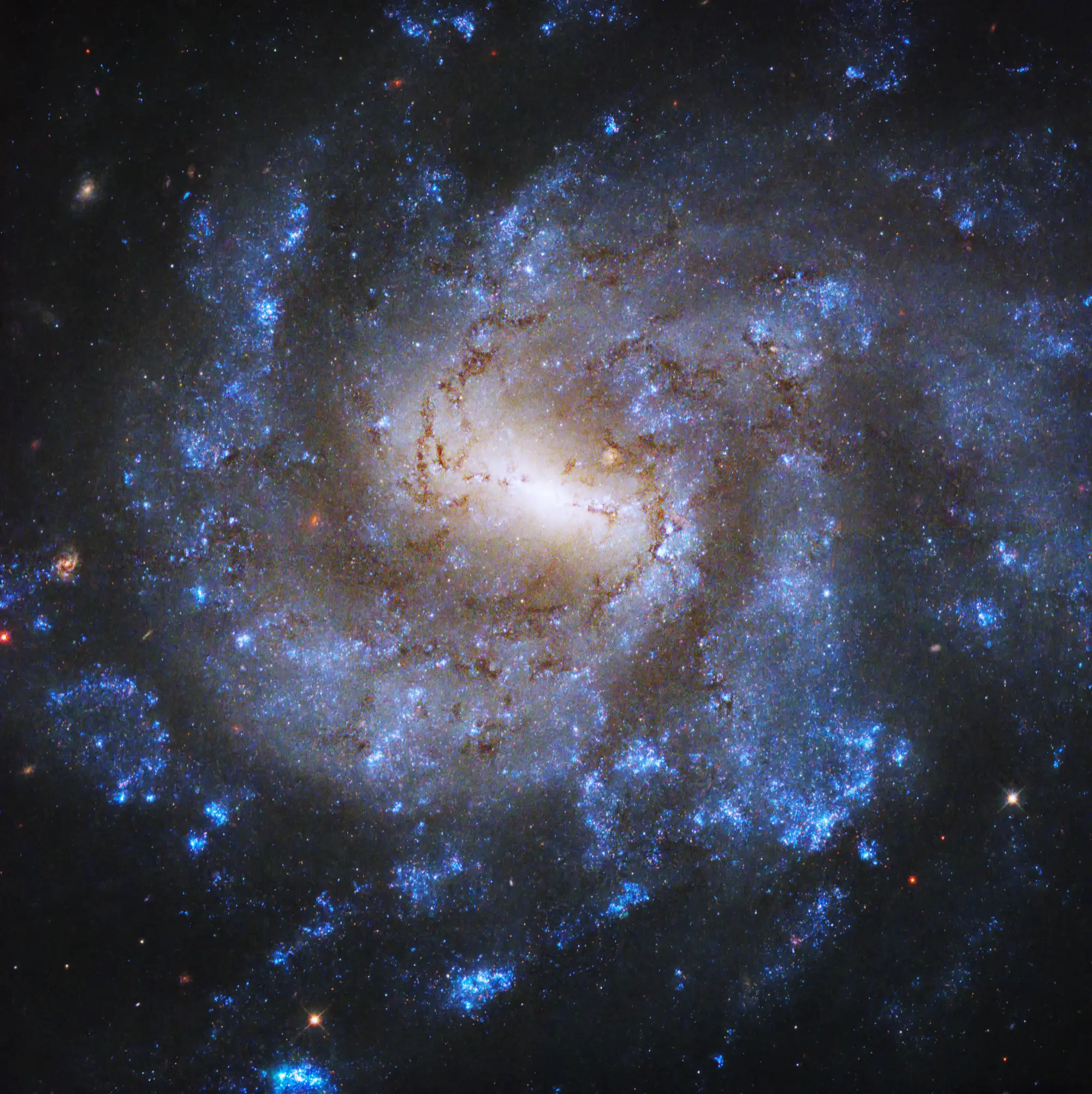 NASA哈勃太空望远镜拍摄距离地球5800万光年波江座NGC 685迷人星系