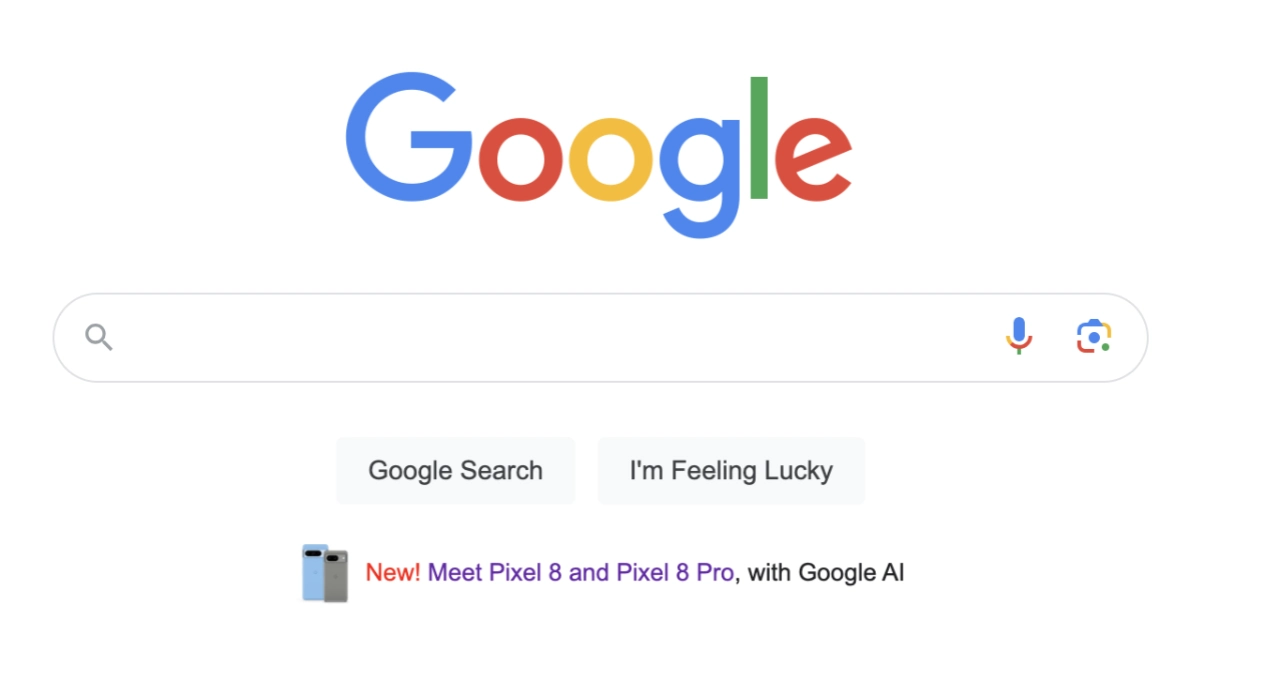 Google在搜索引擎首页推广Pixel 8和Pixel 8 Pro 谷歌越来越重视手机业务