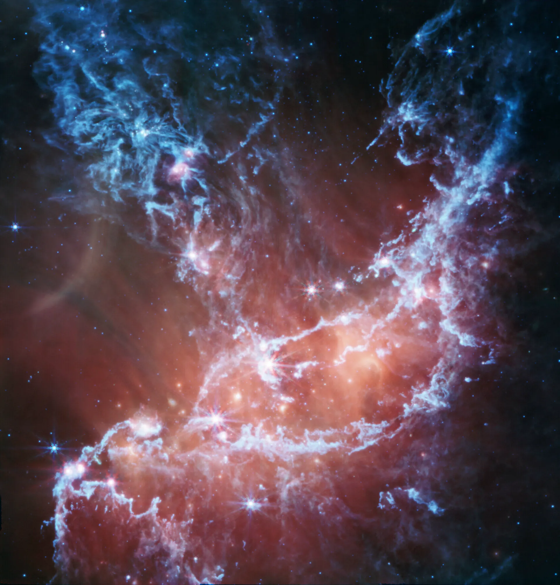 NASA/ESA/CSA詹姆斯·韦伯太空望远镜捕捉到NGC 346的空灵景象