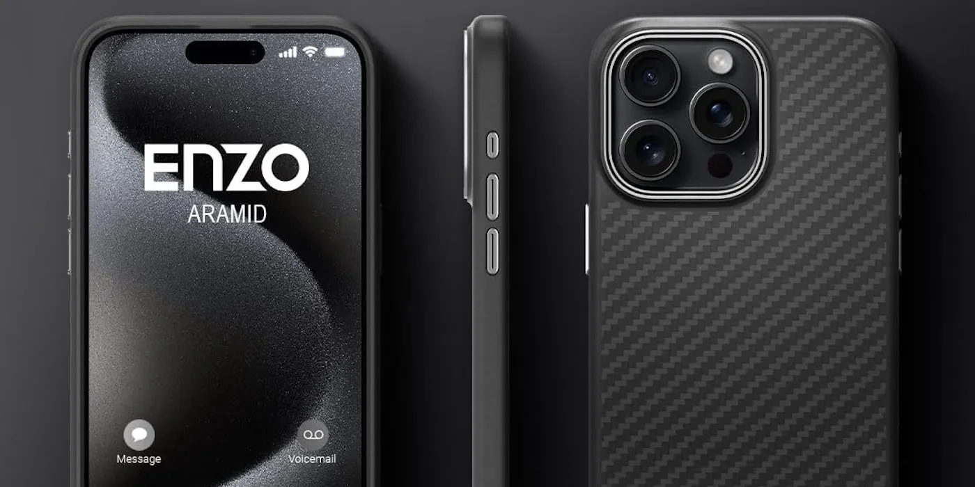 Spigen新款Enzo iPhone 15保护壳采用防弹Armarid和钻石切割金属装饰售价38美元
