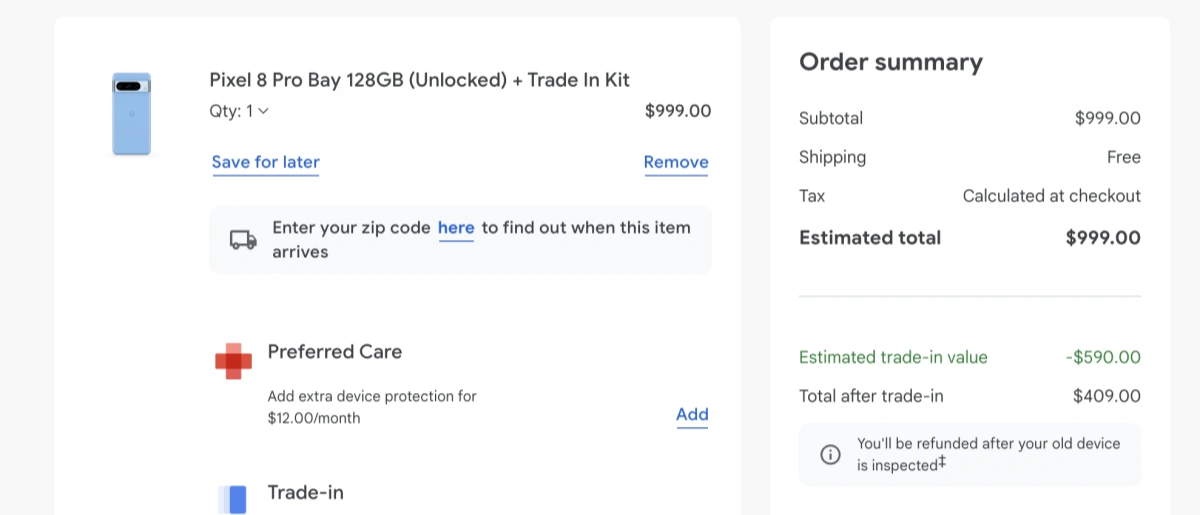 Google Store谷歌商店大促销 这样买Google Pixel 8 Pro无锁版最低409美元