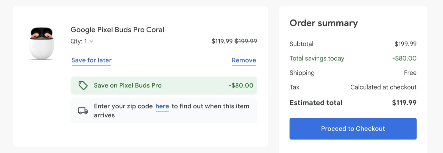 Google Store谷歌商店大促直降80美元 Google Pixel Buds Pro耳机仅119.99美元