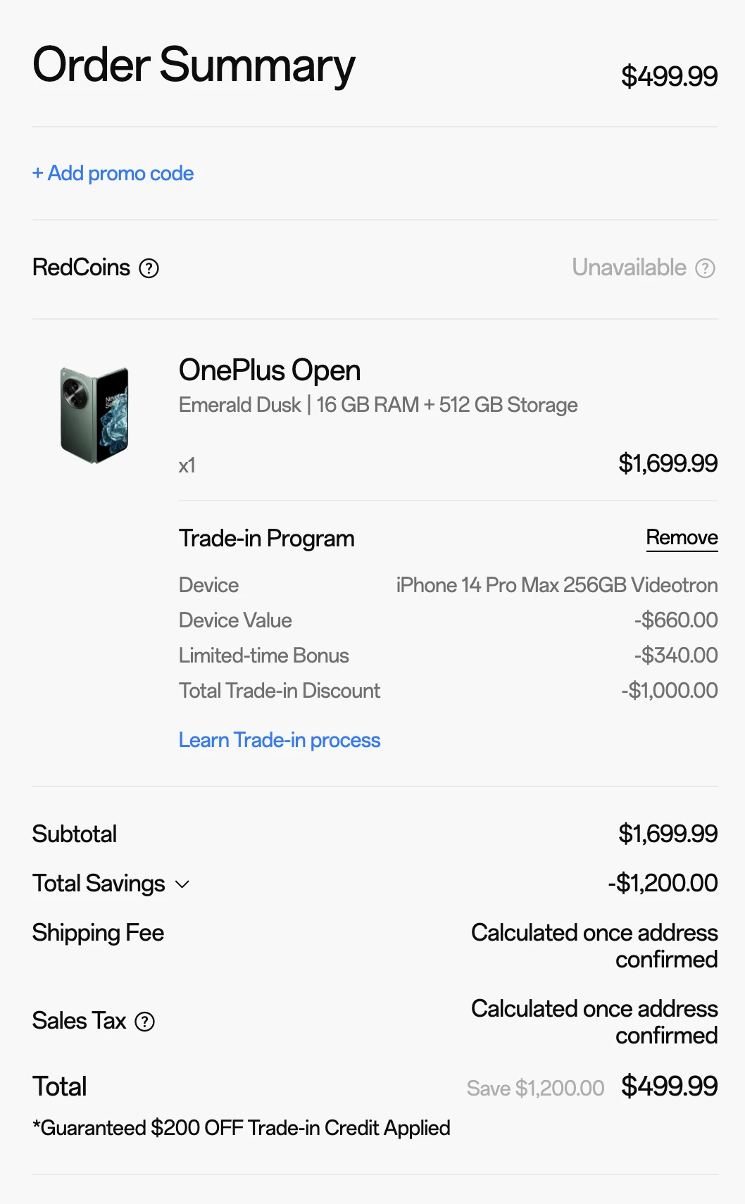 OnePlus官网美国大促 OnePlus Open折叠屏幕手机这样买省1200美元