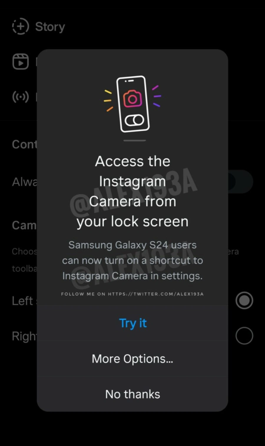 除了AI，三星还将为Galaxy S24系列手机增加锁屏访问Instagram相机功能