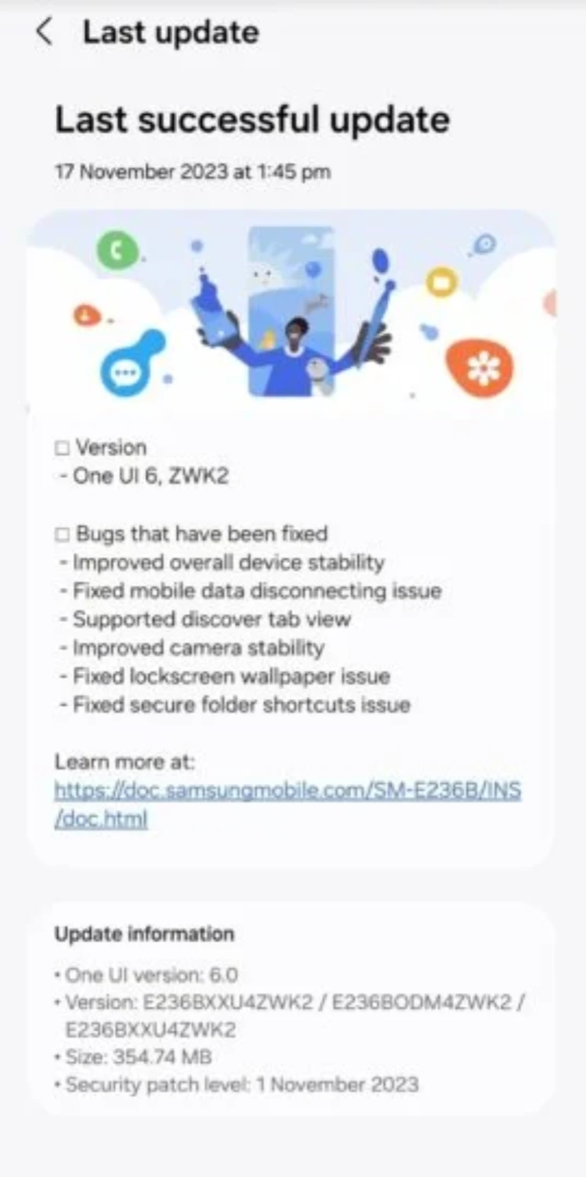 Samsung Galaxy F23获得了三星基于Android 14的One UI 6.0 beta 4版