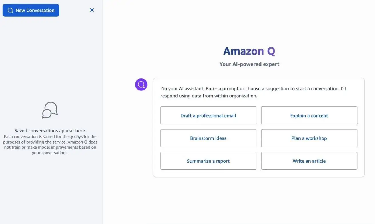 亚马逊推出企业客户机器人Amazon Q 专为企业提供服务