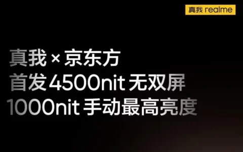 realme 真我 GT5 Pro预热：首发京东方4500nit无双屏