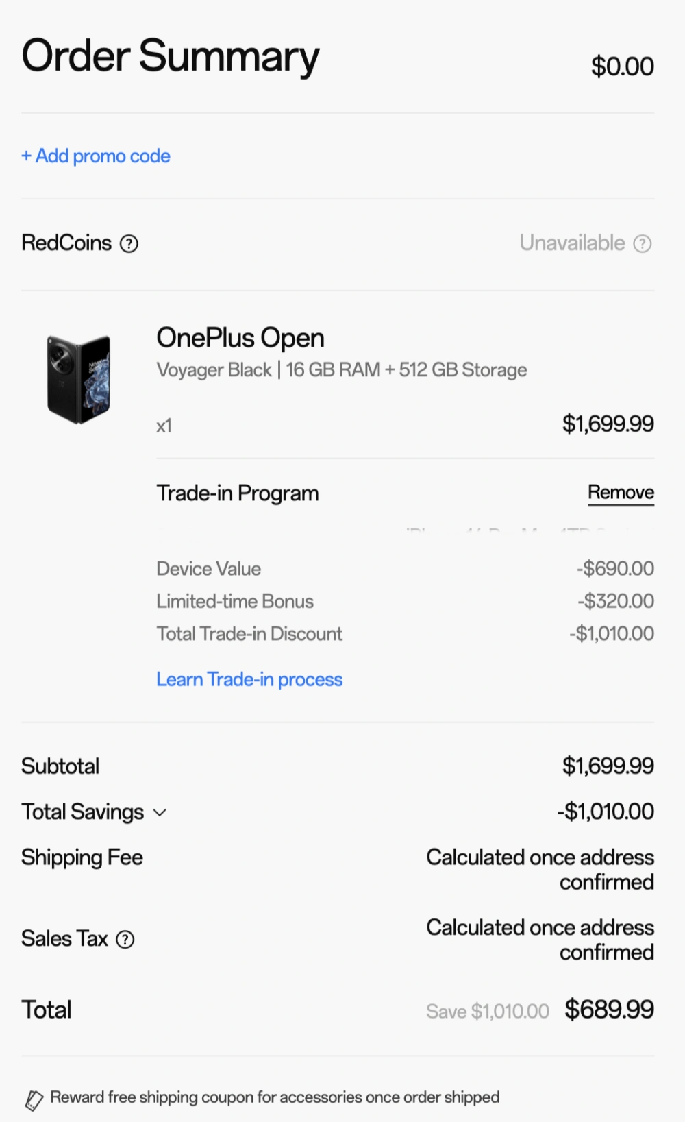 OnePlus Open折叠屏手机跌至历史新低这样买仅689.99美元 节省1010美元