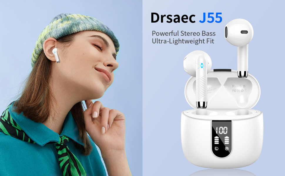 Drsaec无线蓝牙耳机J55版在英国亚马逊优惠33英镑，仅售16.98英镑！