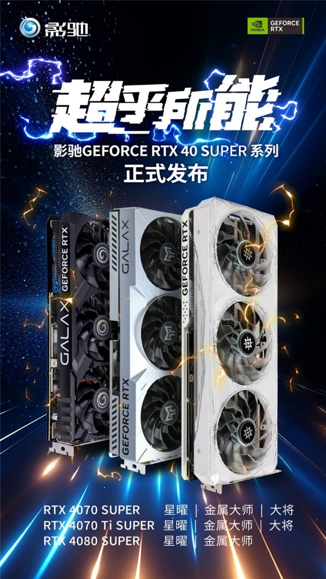 AI超能力！SUPER大升級(jí)！全新影馳RTX 40 SUPER系列顯卡正式發(fā)布