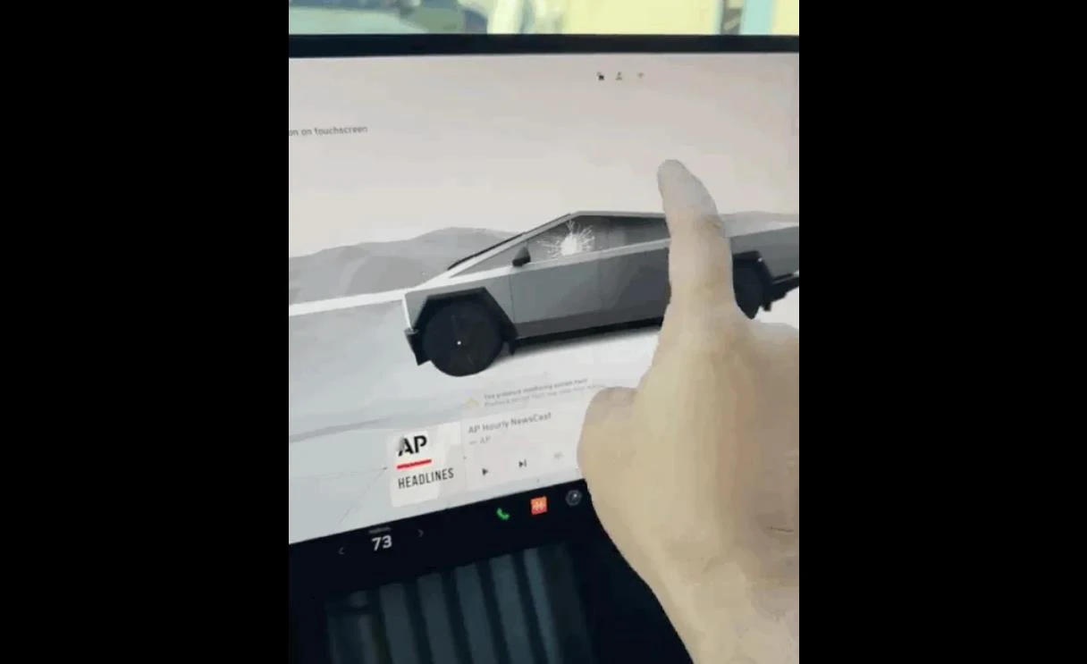 特斯拉Tesla Cybertruck皮卡車(chē)機(jī)彩蛋：重現(xiàn)“鐵球砸玻璃”名場(chǎng)面