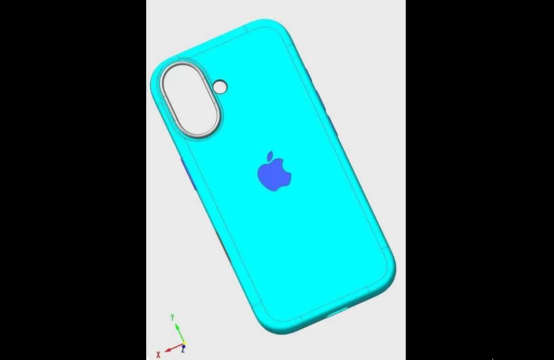 苹果Apple iPhone 16 CAD渲染图曝光：后摄垂直排列，新增操作与拍照按钮