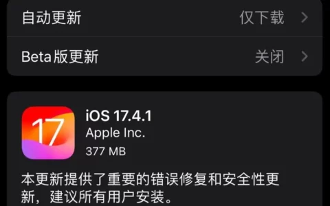 苹果Apple iOS 17.4.1更新正式发布：强化安全与错误修复