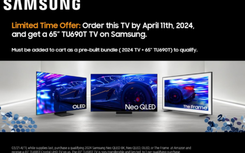 SAMSUNG 65英寸OLED 4K S90D系列HDR+智能电视：亚马逊美国限时优惠，套餐价仅2697.99美元