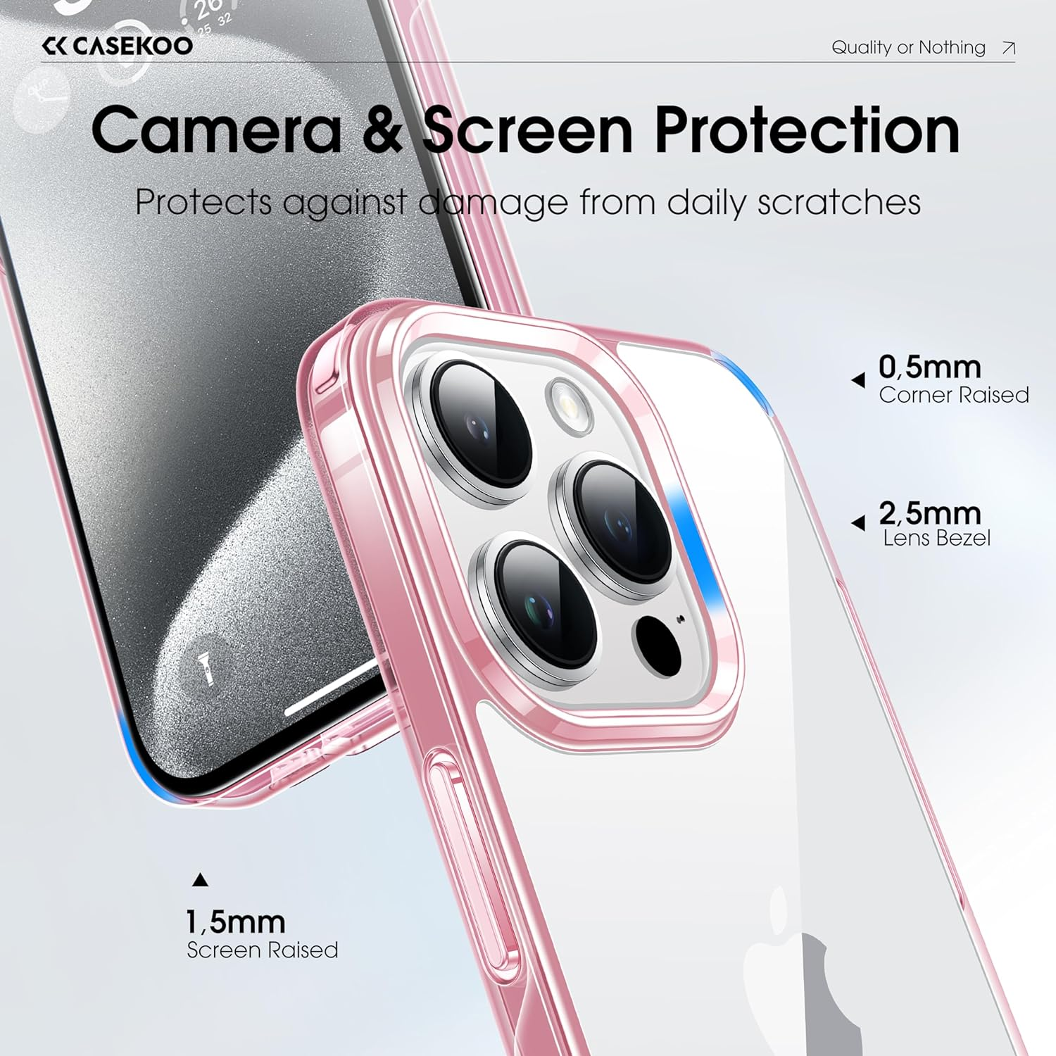 CASEKOO iPhone 15 Pro Max透明手机壳：美国亚马逊限时特惠，原价19.99美元，现价仅需16.99美元！