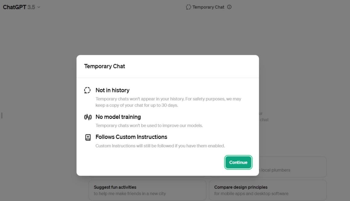 OpenAI更新ChatGPT：新增临时聊天功能，提升用户数据控制权