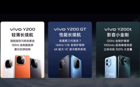 vivo Y200系正式发布：全系搭载6000mAh大电池