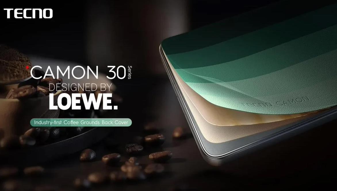 传音TECNO携手Loewe推出环保定制版CAMON 30系列手机，业界首用咖啡渣后壳