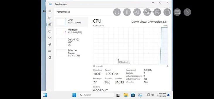 網(wǎng)友在蘋果 iPhone 15 Pro 上跑精簡版 Win11，開機(jī)需 20 分鐘