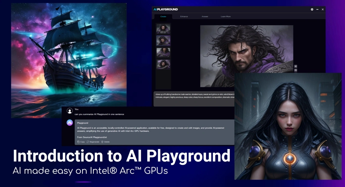 英特爾發(fā)布 AI Playground 開源軟件：支持在銳炫 Arc 顯卡本地運行 AI 圖像生成與聊天機(jī)器人