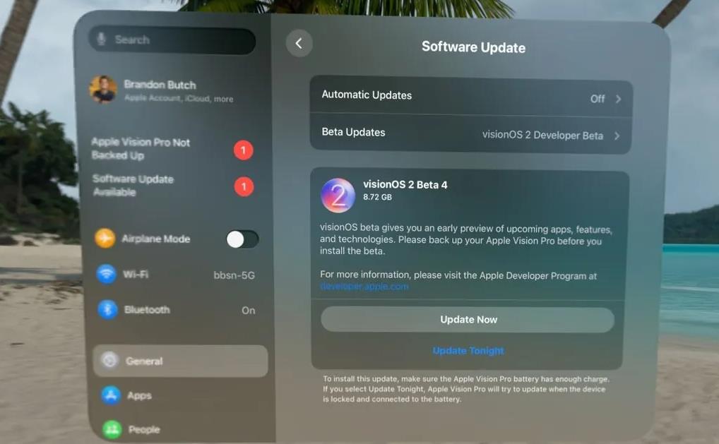 蘋果發(fā)布visionOS 2 Beta 4開發(fā)者預(yù)覽版，優(yōu)化頭顯體驗