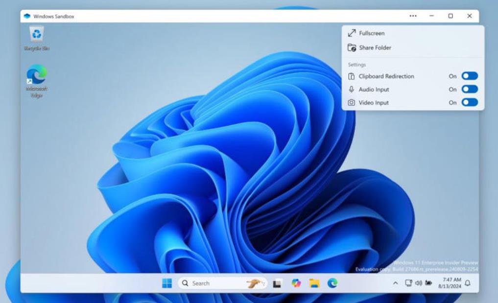 微軟發布Windows 11 Build 27686預覽版更新：引入Sandbox Client預覽版及多項優化