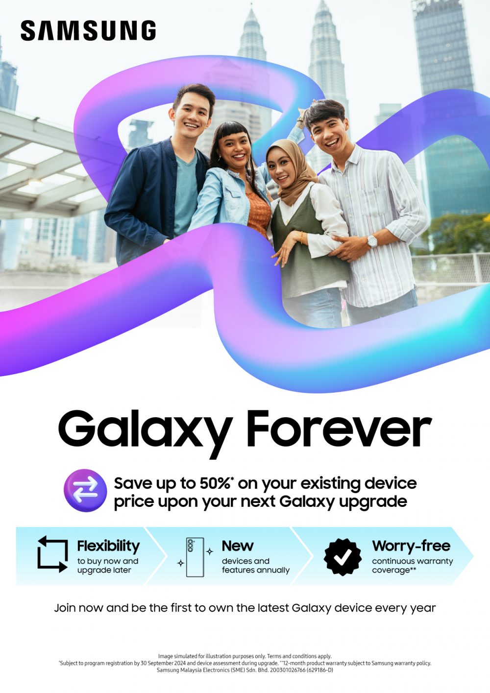 三星馬來西亞推出 Galaxy Forever 計(jì)劃 最新 Galaxy Z 系列老設(shè)備最高保值50%