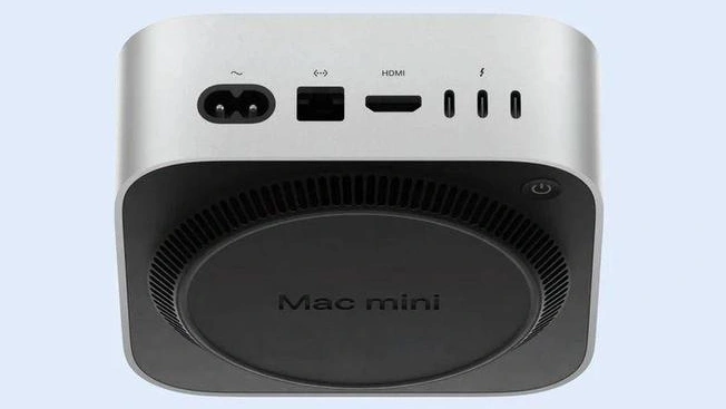 2024 款蘋果 Mac mini 細節：電源按鈕挪到設備底部