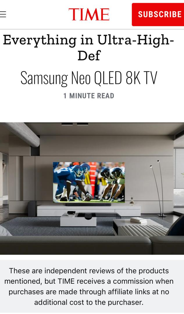 三星Neo QLED 8K QN900D入選《時代周刊》“2024年度最佳發(fā)明”榜單