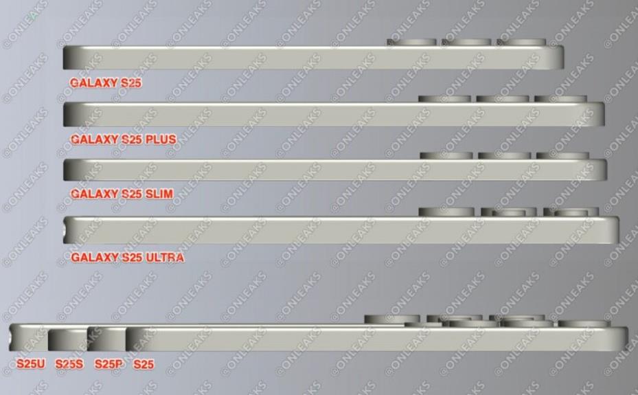 三星Galaxy S25系列機(jī)身厚度比較圖提前曝光