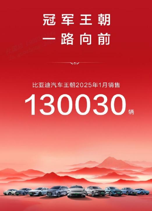 中國銷冠，比亞迪1月銷量超30 萬臺，出口量飆升83.4%