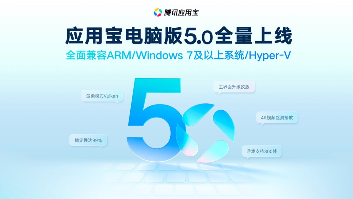 應(yīng)用寶電腦版5.0版本上線，跨端兼容、游戲體驗全面躍遷