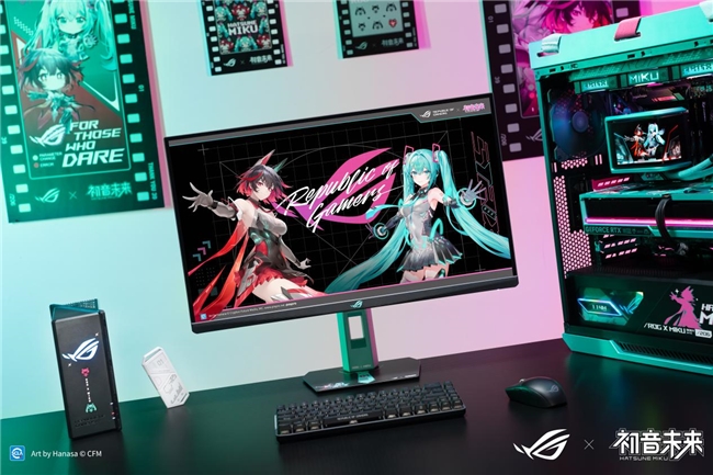 BW2025 ROG絕神 RO姬x初音未來(lái)版電競(jìng)顯示器，雙模新品閃耀登場(chǎng)